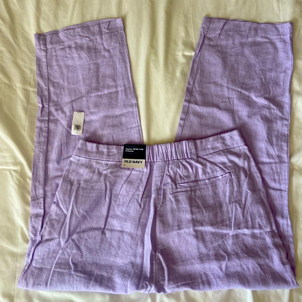 NWT Old Navy Taylor Linen Wide Leg Pants. Size L